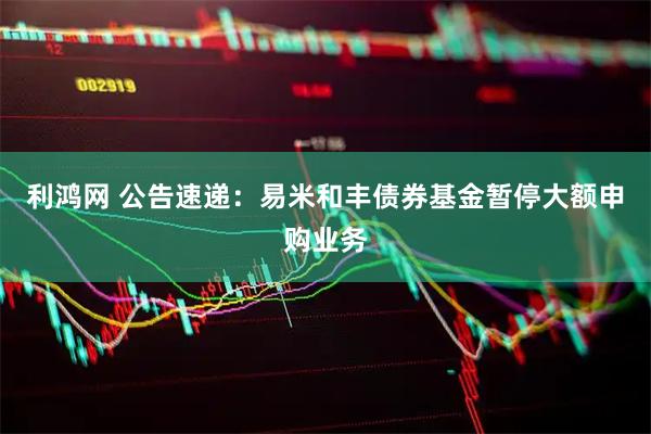 利鸿网 公告速递：易米和丰债券基金暂停大额申购业务